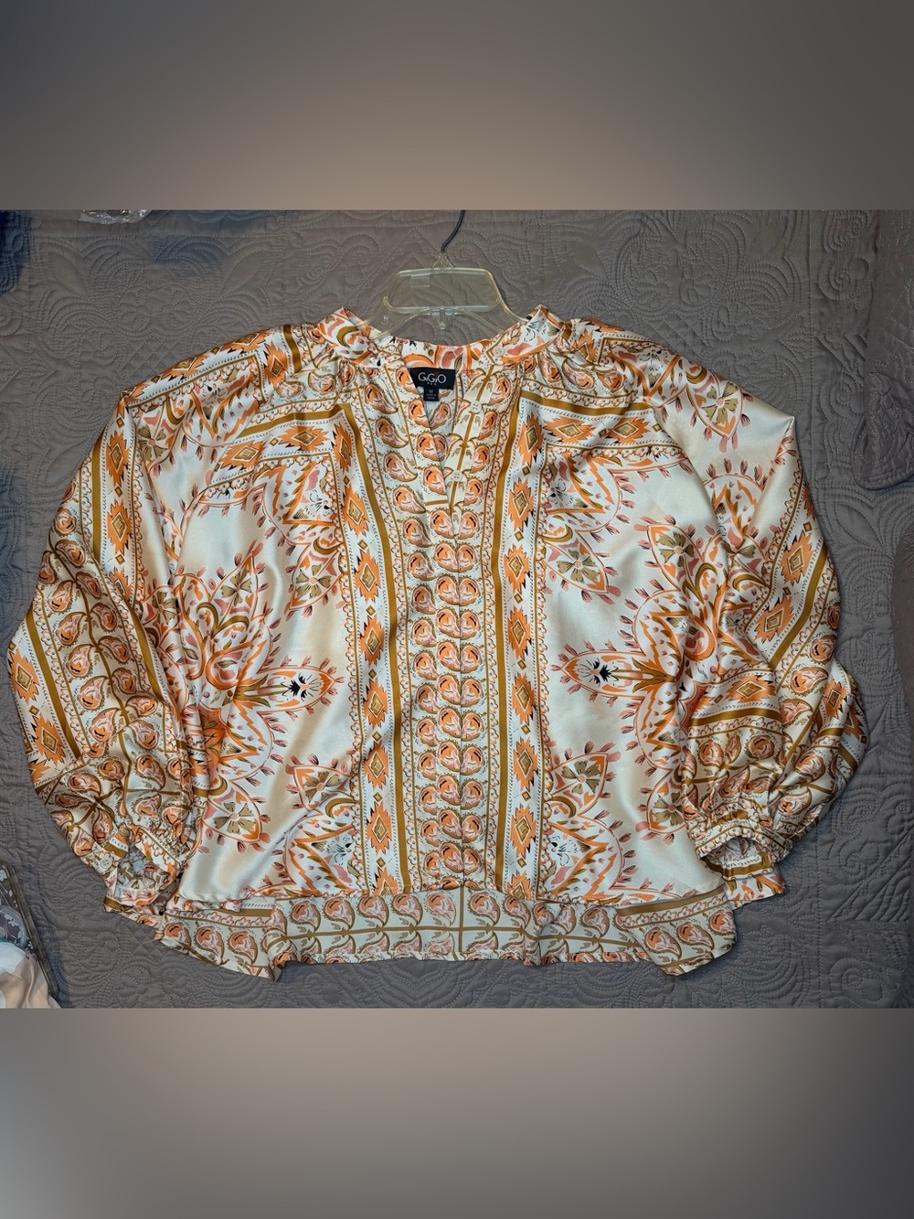 GiGio Paisley-Geometric Pattern Blouse